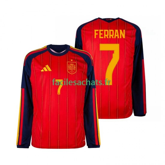 Maillot Espagne Ferran Torres 7 Domicile Coupe du Monde 2026 Homme ML
