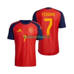 Maillot Espagne Ferran Torres 7 Domicile Coupe du Monde 2026 Homme MC