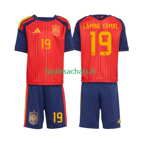 Maillot Espagne Lamine Yamal 19 Domicile Coupe du Monde 2026 Enfant MC
