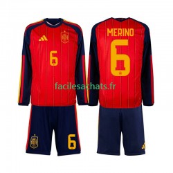Maillot Espagne Mikel Merino 6 Domicile Coupe du Monde 2026 Enfant ML