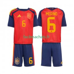 Maillot Espagne Mikel Merino 6 Domicile Coupe du Monde 2026 Enfant MC