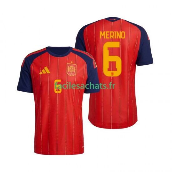 Maillot Espagne Mikel Merino 6 Domicile Coupe du Monde 2026 Homme MC