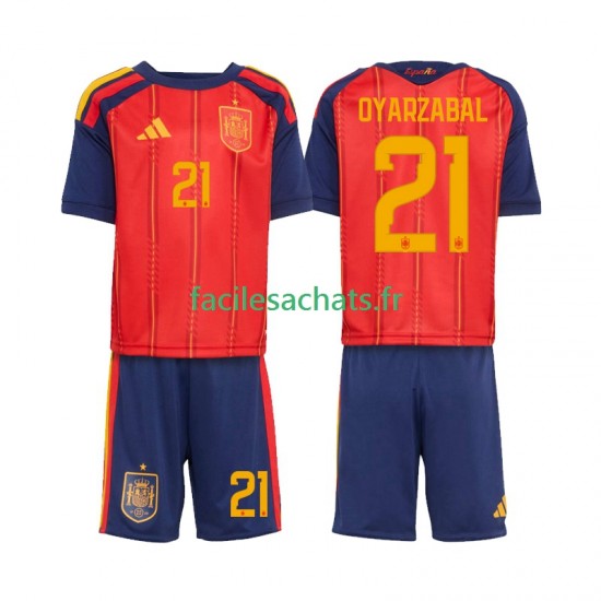 Maillot Espagne Mikel Oyarzabal 21 Domicile Coupe du Monde 2026 Enfant MC