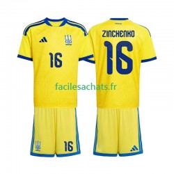 Maillot Ukraine Oleksandr Zinchenko 16 Domicile Coupe du Monde 2026 Enfant MC