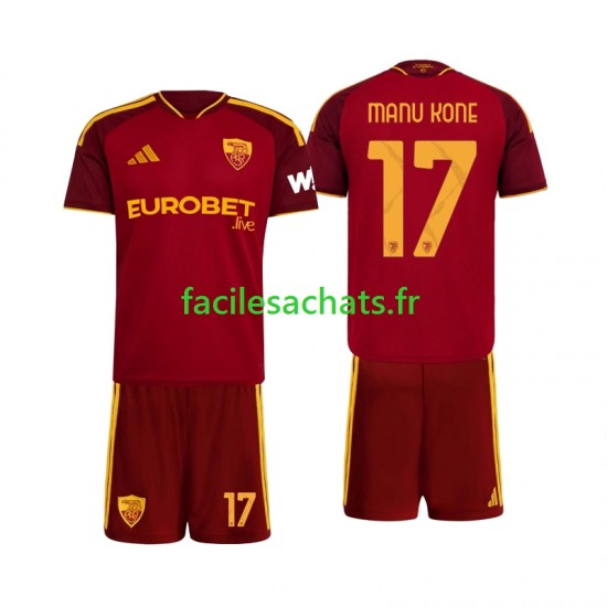 Maillot AS Rome Manu Kone 17 2026-2027 Domicile Enfant MC