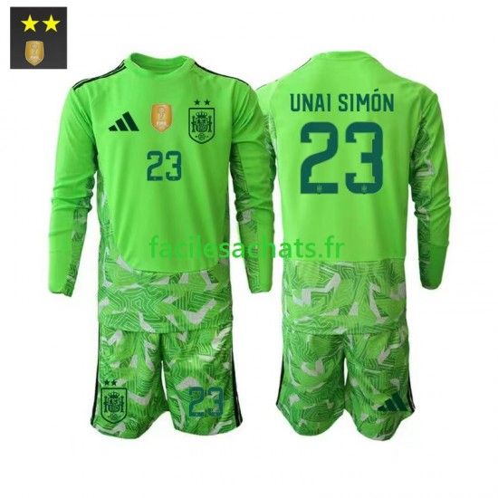 Maillot Espagne Unai Simon 23 2026-2027 Gardien 3ème Enfant ML
