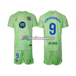 Maillot FC Barcelone Robert Lewandowski 9 2024-2025 3ème Enfant MC