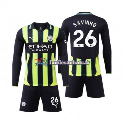 Maillot Manchester City Savinho 26 2024-2025 Extérieur Enfant ML