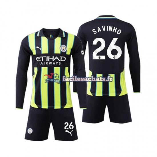 Maillot Manchester City Savinho 26 2024-2025 Extérieur Enfant ML