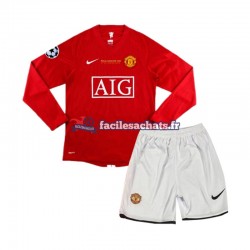 Maillot Manchester United Champion League Retro 2007 Domicile Enfant ML