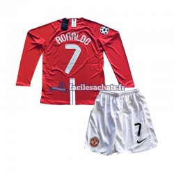 Maillot Manchester United Cristiano Ronaldo 7 Champion League Retro 2007 Domicile Enfant ML