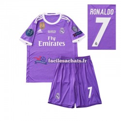 Maillot Real Madrid Cristiano Ronaldo 7 Retro 2016 Extérieur Enfant MC