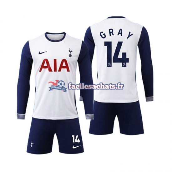 Maillot Tottenham Spurs Gray 14 2024-2025 Domicile Enfant ML