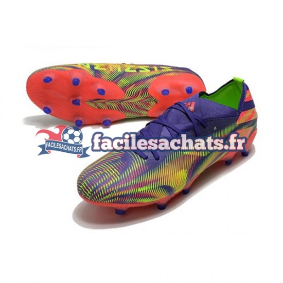 Adidas Nemeziz9.1 FG Precision To Blur Violet Rose Vert Chaussures de Football
