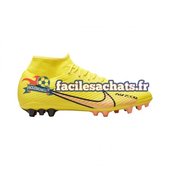 Nike Air Zoom Mercurial Superfly IX Academy AG AG Lucent Rose Jaune Chaussures de Football