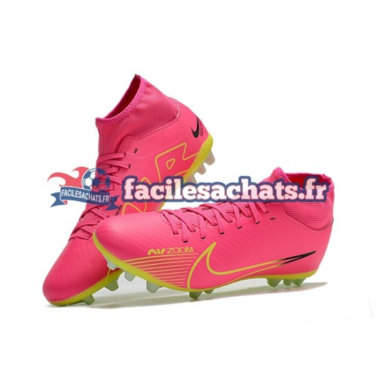 Nike Air Zoom Mercurial Superfly IX Academy AG Rose Vert Chaussures de Football