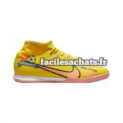 Nike Air Zoom Mercurial Superfly IX Academy IC Halle Lucent Rose Jaune Chaussures de Football