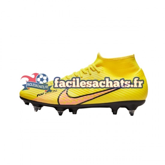 Nike Air Zoom Mercurial Superfly IX Academy SG Pro Lucent AC Rose Jaune Chaussures de Football