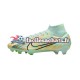 Nike Air Zoom Mercurial Superfly IX Bonded Elite FG Bleu Vert Chaussures de Football