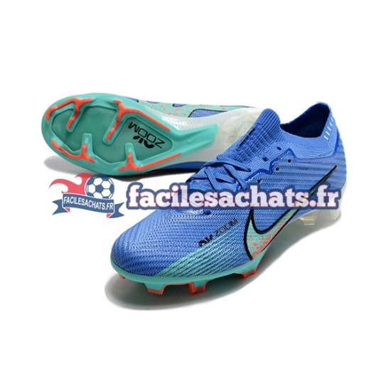 Nike Air Zoom Mercurial Superfly IX Elite FG Bleu Vert Chaussures de Football