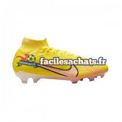 Nike Air Zoom Mercurial Superfly IX Elite FG Lucent Rose Jaune Chaussures de Football
