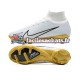 Nike Air Zoom Mercurial Superfly IX Elite FG Or Blanc Chaussures de Football