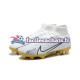 Nike Air Zoom Mercurial Superfly IX Elite FG Or Blanc Chaussures de Football