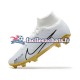 Nike Air Zoom Mercurial Superfly IX Elite FG Or Blanc Chaussures de Football