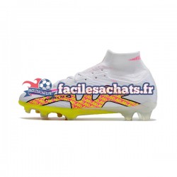Nike Air Zoom Mercurial Superfly IX Elite FG Rose Jaune Blanc Chaussures de Football