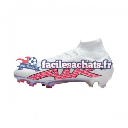 Nike Air Zoom Mercurial Superfly IX Elite FG Rouge Blanc Chaussures de Football
