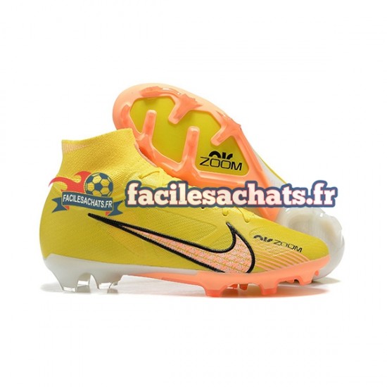 Nike Air Zoom Mercurial Superfly IX Elite FG Orange Jaune Chaussures de Football