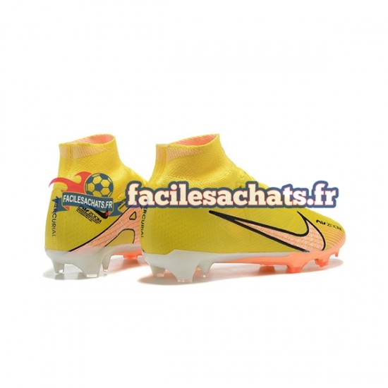 Nike Air Zoom Mercurial Superfly IX Elite FG Orange Jaune Chaussures de Football