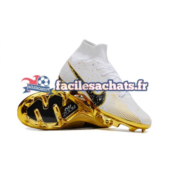 Nike Air Zoom Mercurial Superfly IX Elite Jaune Blanc Chaussures de Football