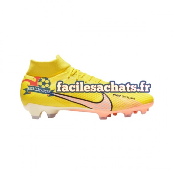 Nike Air Zoom Mercurial Superfly IX Pro FG Lucent Rose Jaune Chaussures de Football