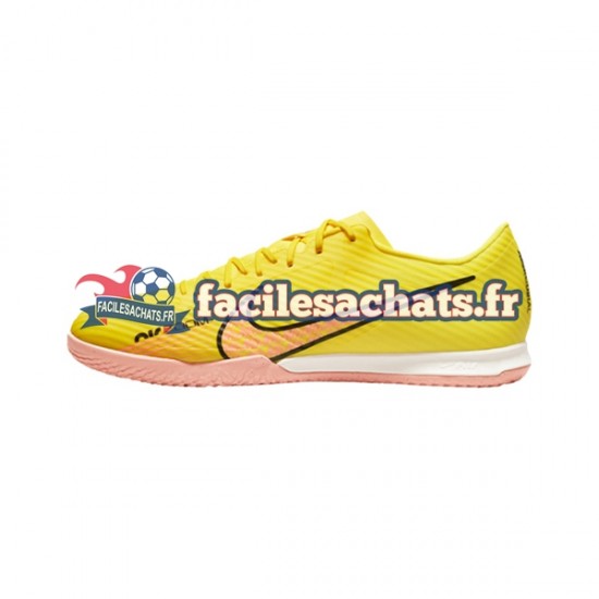 Nike Air Zoom Mercurial Vapor XV Academy IC Halle Lucent Rose Jaune Chaussures de Football