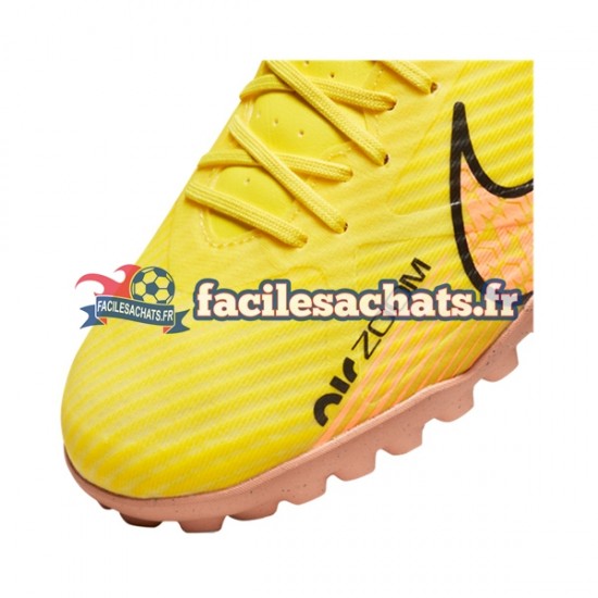 Nike Air Zoom Mercurial Vapor XV Academy TF Lucent Rose Jaune Chaussures de Football