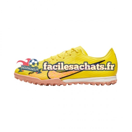Nike Air Zoom Mercurial Vapor XV Academy TF Lucent Rose Jaune Chaussures de Football