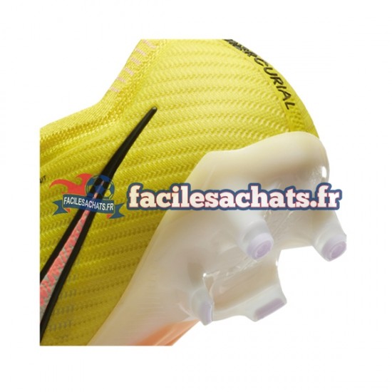 Nike Air Zoom Mercurial Vapor XV Elite AG Pro Lucent Rose Jaune Chaussures de Football