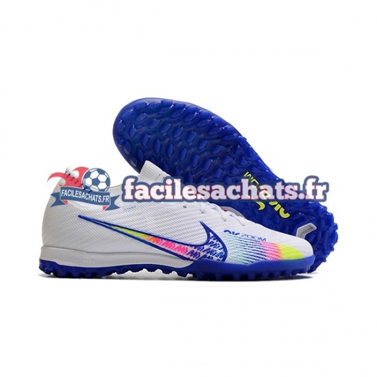 Nike Air Zoom Mercurial Vapor XV Elite TF Bleu Blanc Chaussures de Football