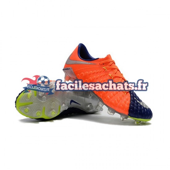 Nike HyperVenom Phantom III Elite FG Orange Bleu Chaussures de Football