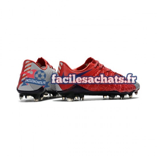 Nike HyperVenom Phantom III Elite FG Rouge Gris Chaussures de Football