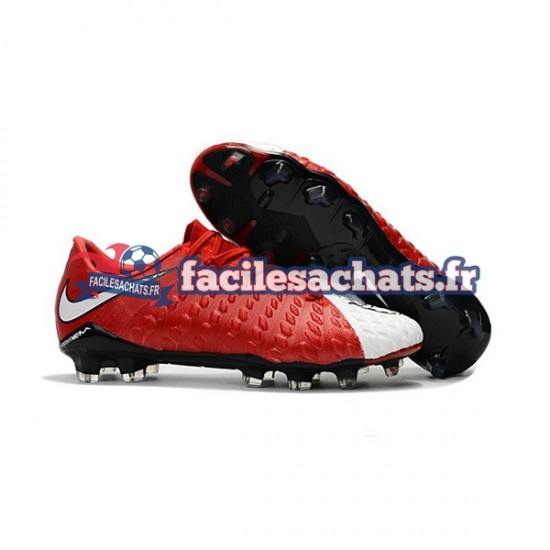 Nike HyperVenom Phantom III Elite FG Rouge Blanc Chaussures de Football