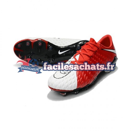 Nike HyperVenom Phantom III Elite FG Rouge Blanc Chaussures de Football