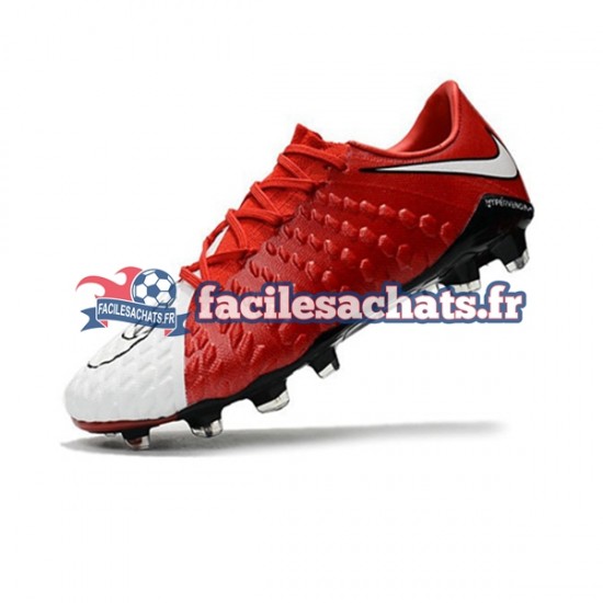 Nike HyperVenom Phantom III Elite FG Rouge Blanc Chaussures de Football