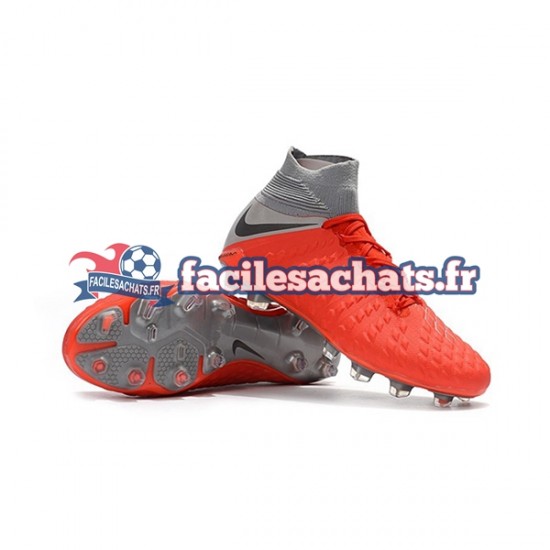 Nike Hypervenom Phantom 3 Elite DF FG Rouge Gris Chaussures de Football