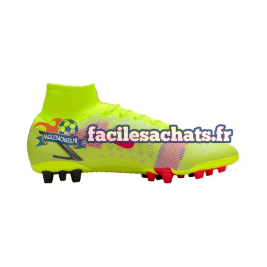 Nike Mercurial Superfly VIII Motivation Elite AG Rouge Jaune Chaussures de Football