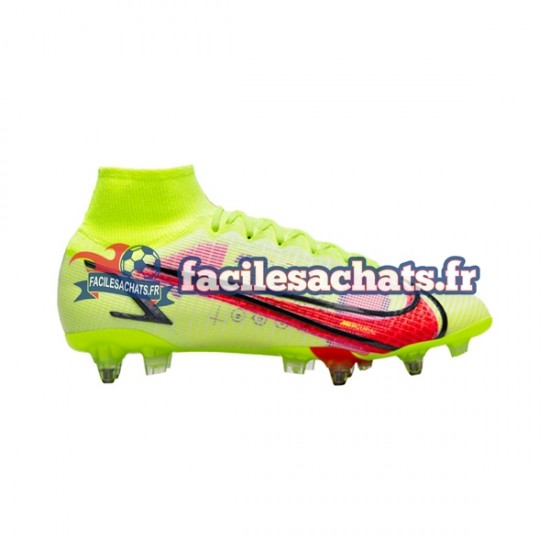 Nike Mercurial Superfly VIII Motivation Elite SG Pro AC Rouge Jaune Chaussures de Football