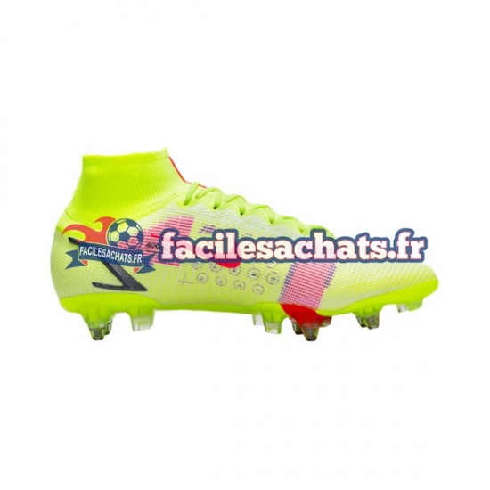 Nike Mercurial Superfly VIII Motivation Elite SG Pro AC Rouge Jaune Chaussures de Football