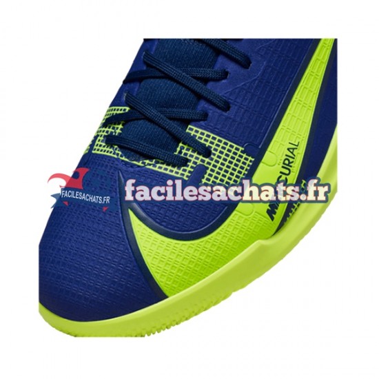 Nike Mercurial Superfly VIII Recharge Academy IC Bleu Jaune Chaussures de Football