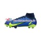 Nike Mercurial Superfly VIII Recharge Elite FG Bleu Jaune Chaussures de Football